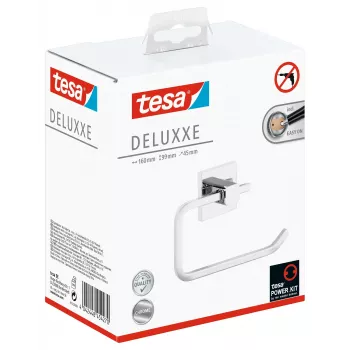 Tesa 40400 Deluxxe toiletpapirholder uden låg - krom, selvklæbende