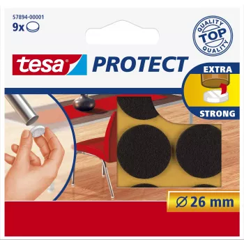 Tesa Protect filtdutter - rund - brun - 26 mm - 9 stk.