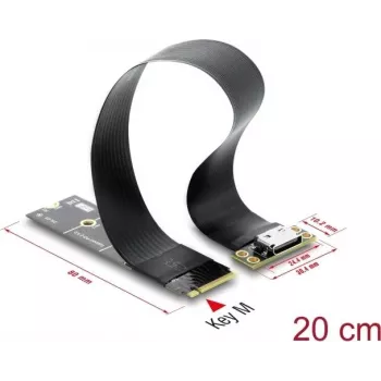 Delock M.2 Key M til 1 x OCuLink SFF-8612 konverter med 20 cm kabel
