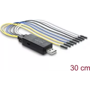 Delock USB 2.0 til TTL UART seriel konverter, 3,3V/5V, 6-pin stiftliste, 30 cm kabel