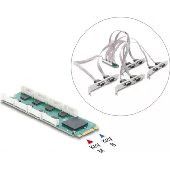 DELOCK M.2-kort til 8x seriel RS-232 DB9