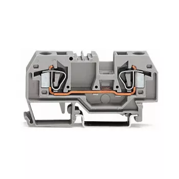 WAGO 282-901 2-Conductor Through Terminal Block, 6 mm, Gray