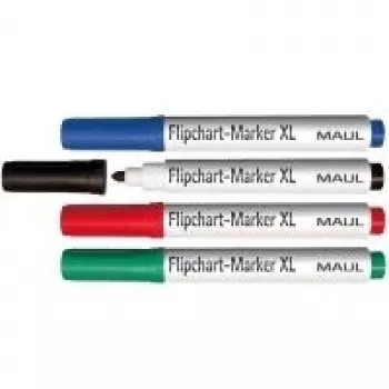 MAUL flipchartmarker sæt rund spids 2,0-2,5mm 4-pak blandede farver