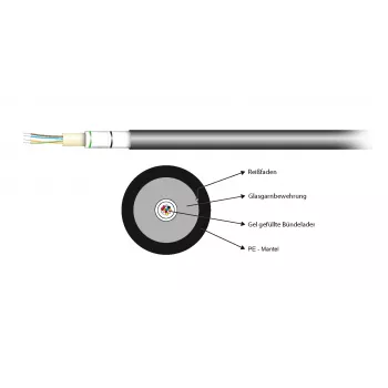 EFB Elektronik A-DQ(ZN)B2Y 8E 9/125µm G.657.A1 PE udendørs fiberkabel sort