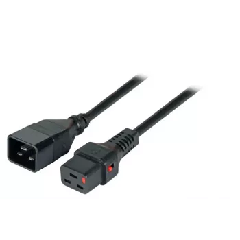 EFB-Elektronik IEC Lock forlængerkabel C20 til C19, 3,0 m, sort