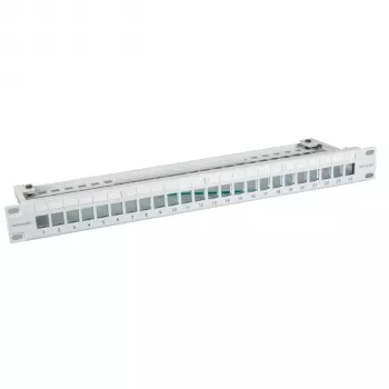 EFB Elektronik 19 inch 24-port 1U tomt patchpanel til Keystone-moduler, RAL7035 (lysegrå)