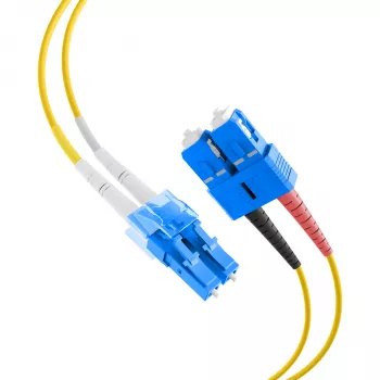 EFB Elektronik IPL-DF-LCUSCU-2-1000 fiberoptisk patchkabel, OS2, 10 m, LC/SC, duplex, LSZH, gul