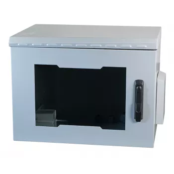 EFB Elektronik 19 inch vægskab IP55 9U glasdør dybde 600 mm RAL7035