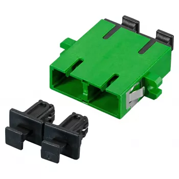 EFB Elektronik SC/APC duplex singlemode-kobling med shutter, grøn
