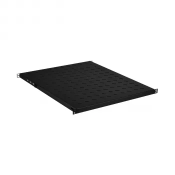 EFB Electronics 19 inch 0,5U fast hylde, justerbar dybde 550-650 mm, bæreevne 70 kg, RAL 9005 jet sort
