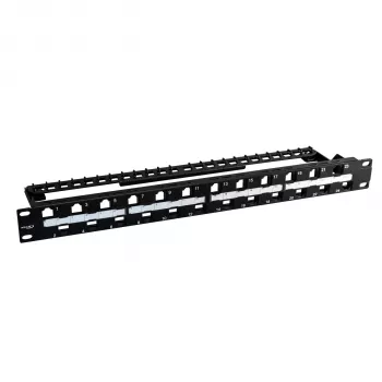 EFB Electronics fordelerpanel 19 inch 1U 24-port offset ANEXT optimeret sort