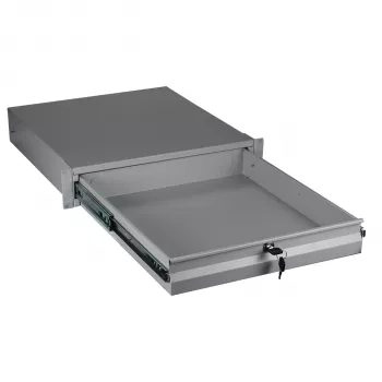 EFB Elektronik 19 inch 2U aflåselig tastatur- og dokumentskuffe RAL 7035