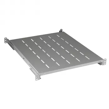 EFB Elektronik 19 inch 1U fast hylde, indbygningsdybde 750-850 mm, 120 kg bæreevne, skabsdybde 1000 mm, RAL 7035 lysegrå