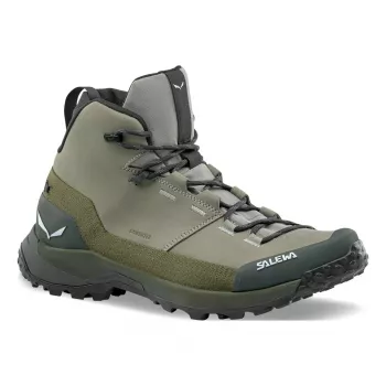 SALEWA Puez Leather Mid PTX Vandrestøvler - Shadow/Dark Olive - UK 9