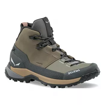 Salewa Puez Leather Mid PTX Dame Vandresko - Bungee Cord/Onyx - UK 5 (EU 38)