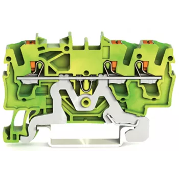 WAGO 2202-1307 3-leder-beskyttelseslederklemme med trykknap, 2,5 mm²