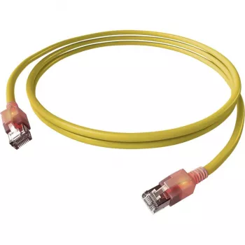EasyLan DualBoot LED-patchkabel RJ45 S/FTP Cat.6A (Class EA) med saCon-stik - LSOH - gul