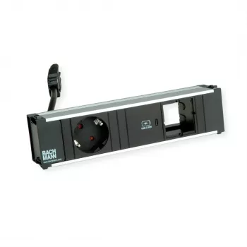 Bachmann CONI bordstrømmodul - 1x Schuko-stik, 1x USB-C 22W PD, indgang GST18i3, sort