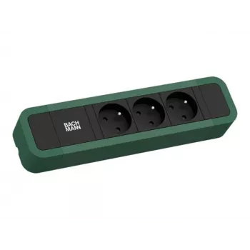 Bachmann PRIMO 2 3xUTE 2,0m 350.224 CEE 7/7 RAL 6028 fyrregrøn stikdåse
