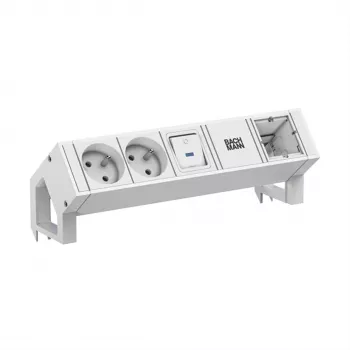 Bachmann DESK2 hvid 2x UTE 1x kontakt 1x CM 0,2m RAL9010