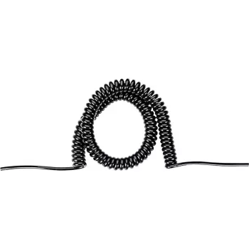 BACHMANN spiralkabel H05VV-F 3G1,5mm² 1,5 m-6 m sort 0,2 m lige ender