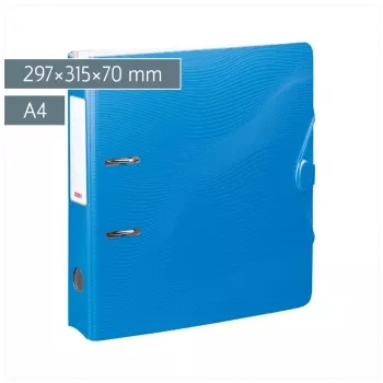 BRUNNEN WAVE hængemappe med greb azur plast 7,0 cm DIN A4