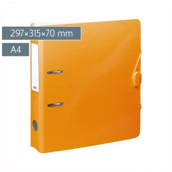 BRUNNEN WAVE hængemappe med greb orange plast 7,0 cm DIN A4