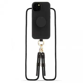 Just Elegance 3-i-1 PopGrip cover til Apple iPhone 15, 6,1 inch, sort
