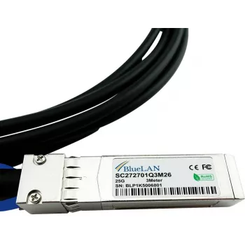 BlueOptics Amphenol NDCCGF-0003-kompatibelt BlueLAN 25GBASE-CR passivt SFP28 til SFP28 Direct Attach-kabel, 2 meter, AWG30