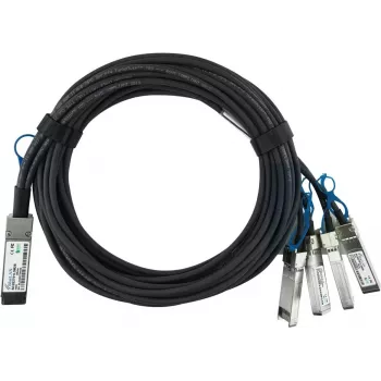 BlueOptics Kompatibel med Edge Core ET7402-25DAC-3M BlueLAN Passivt 100GBASE-CR4 QSFP28 til 4x25GBASE-CR SFP28 Direct Attach Breakout-kabel, 3 m, AWG26