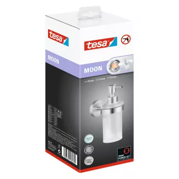 Tesa MOON sæbedispenser 200 ml rustfrit stål-look glas