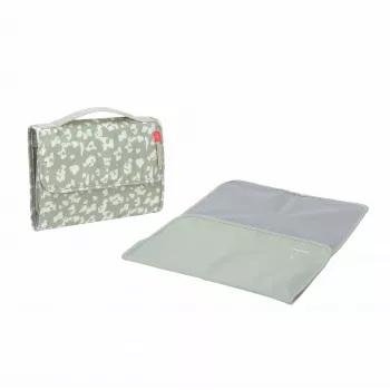 Lässig Green Label Changing Pouch XL, Leo, 1.9 l, 26 x 4.5 x 19 cm, with Water-Repellent Changing Mat, Recycled Polyester, Light Khaki