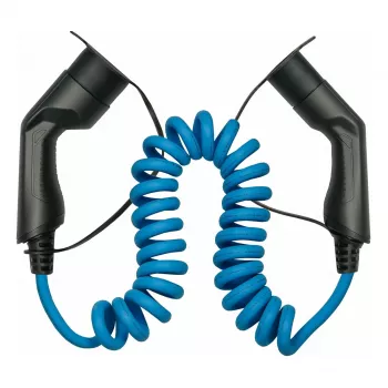 KABELMEISTER Mode 3 Type 2 EV-ladekabel 11 kW 16 A 3-faset spiralkabel 5 m sort