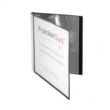 FolderSys visningsmappe A4 sort med 10 lommer