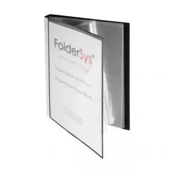 FolderSys visningsmappe A4 sort 40 lommer