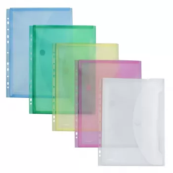 FolderSys dokumentlomme A4 farver assorteret 10-pak