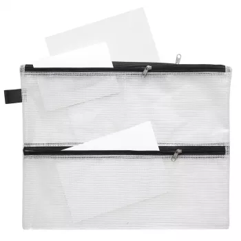FolderSys A4 lynlåspose dokumentpose transparent