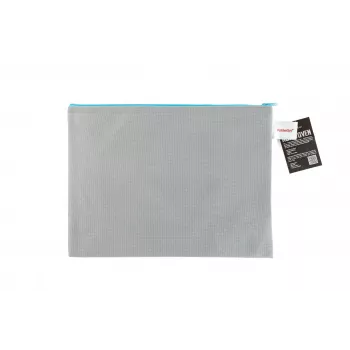 FolderSys A4 lynlåspose grå uigennemsigtig fiberdug PP 270 x 350 mm