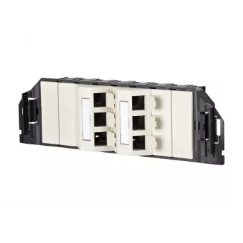 MetzConnect E-DAT subway 6x8(8) GB3 tom dataudtagsenhed - Cat6 - 6x RJ45 - perlehvid - uden moduler (1309360601-E)