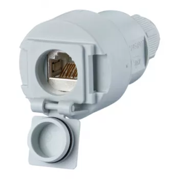 Metz Connect Cat.6A RJ45-kobling 1-port lysegrå 1309515003-E