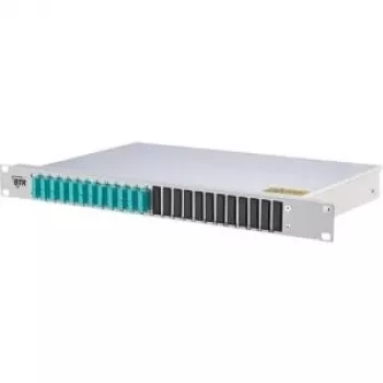 METZ CONNECT 150255BA12-E 1U 24-port LC-duplex OM4 fiberoptisk patchpanel - grå (RAL 7035)