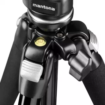 Mantona Scout MAX sæt stativ med vandret arm, kuglehoved, vendbar midtersøjle, 160 cm, 5 kg belastning, til DSLR- og spejlløse kameraer, sort