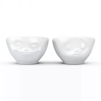 FIFTYEIGHT PRODUCTS lille skålsæt 100ml Grinning & Kissing hvid