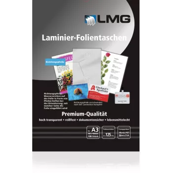 LMG lamineringslommer A3 glanset 125 mic 100 stk.