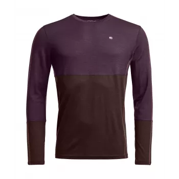 Ortovox 185 Rock N Wool Long Sleeve - Dark Wild Berry, størrelse L