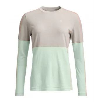 Ortovox 185 Rock N Wool Long Sleeve dame-baselayer - White Tea - XS