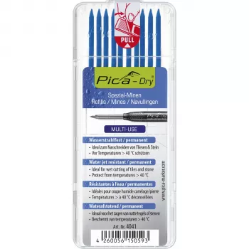 PICA-MARKER Pica DRY 4041 erstatningsminer til dybhulsmarkeringsblyant, 2,8 mm, blå