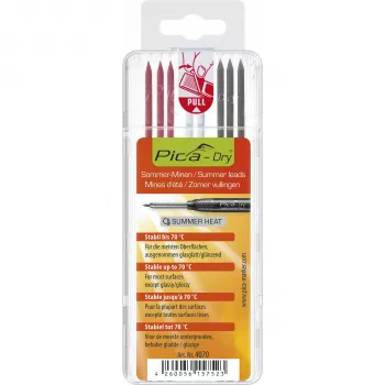 PICA-MARKER Pica DRY Refills SUMMER HEAT - 8 miner (grafit, rød, gul) 2,8 mm