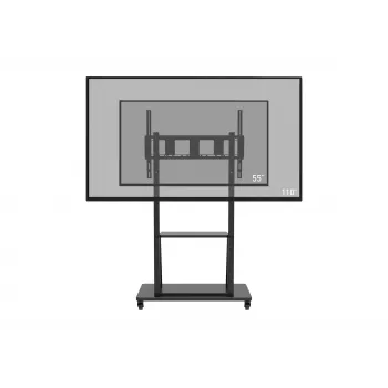 Celexon Economy 55110MP mobilt TV-stativ til fladskærme, lakeret stål, matsort, skærmstørrelse 139,7-279,4 cm (55-110
