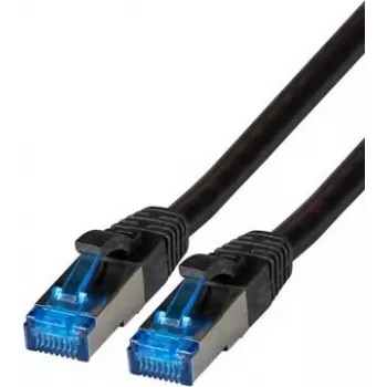 IT-BUDGET Full Copper Premium patchkabel - Super Flex TPE - Cat.6A - 500MHz - LSZH - PoE+ - AWG 27 - sort - 1,50 m